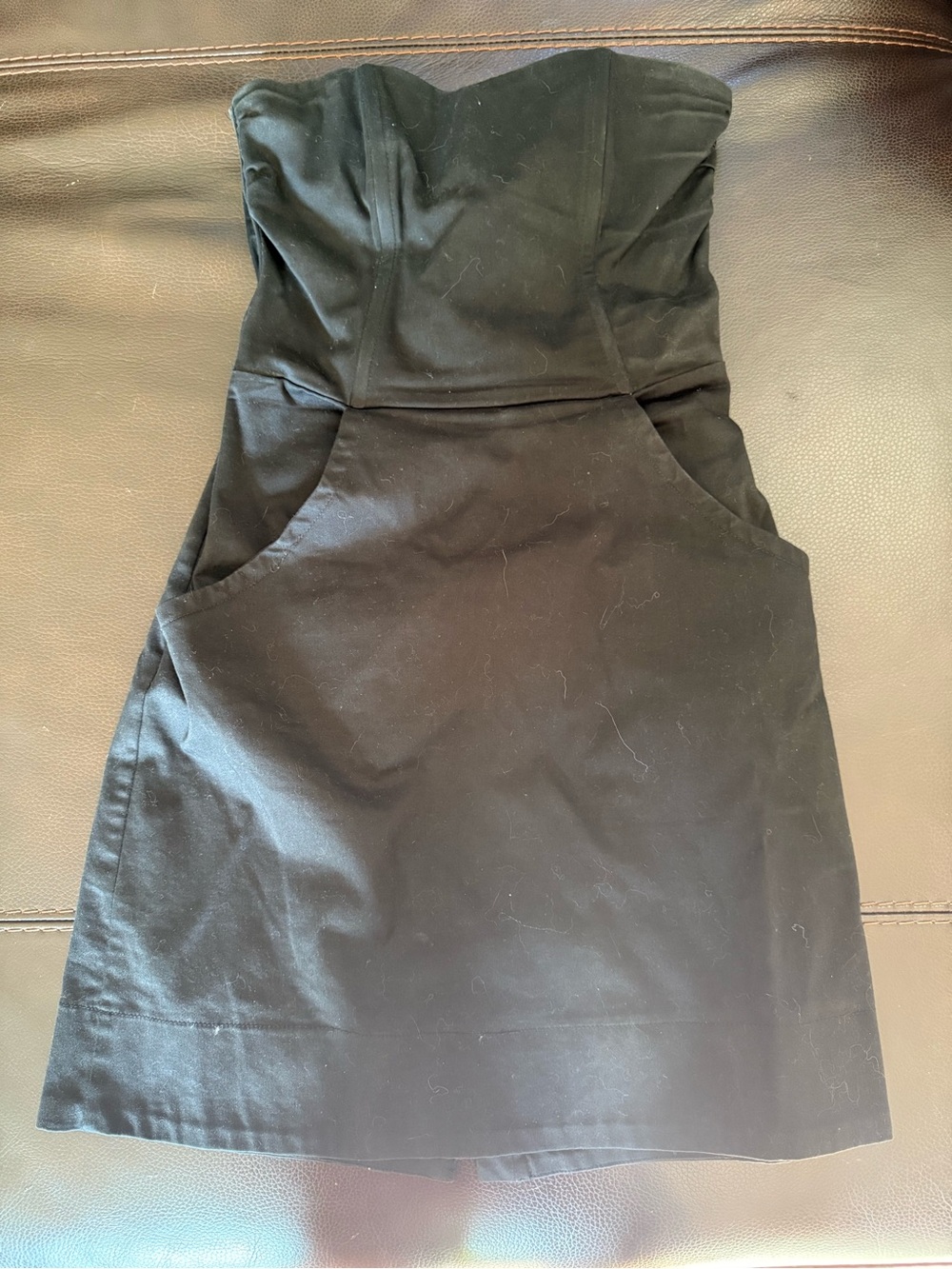 H&M Black Strapless Mini Dress with Contoured Bodice